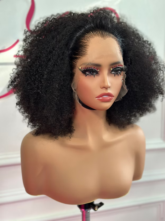 The Omotola pre-made unit (kinky Curly ) 13x6 HD lace