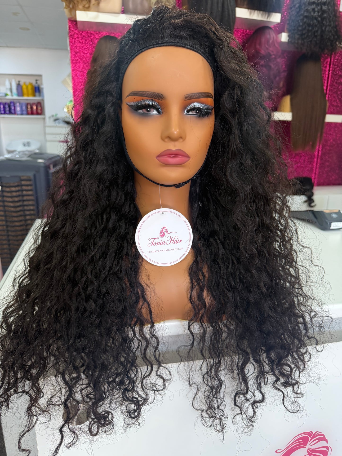 Half wig Italian Curls wig Top Virgin.