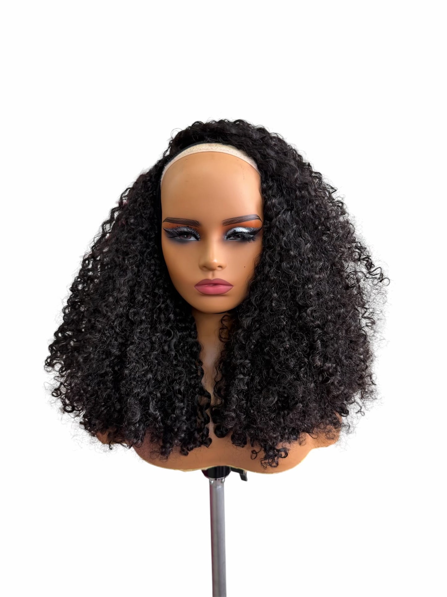 Half wig Cambodian Burmese Curls Pre Made wig Unit