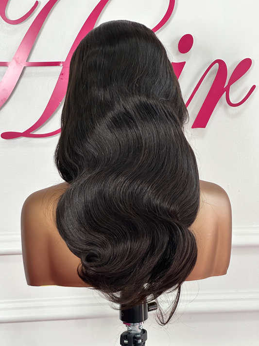 13x6 HD  Cambodia Raw Body Wave pre made Lace wig Unit. Bleached knot. image 0